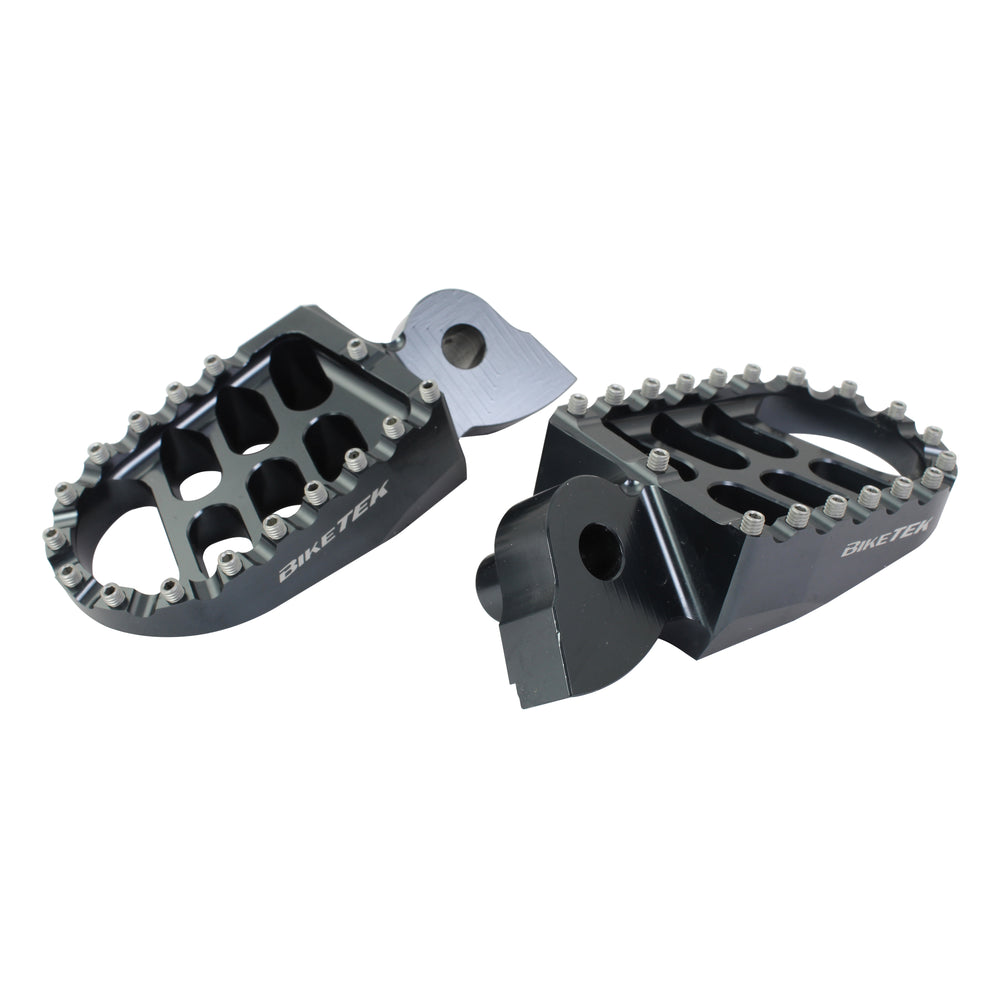 BikeTek Wide Foot Pegs - Yamaha YZ65 2018-21, YZ85 2002-21, YZF250 2001-21, YZF450 2003-21 - Gun Metal