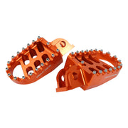 BikeTek Wide Foot Pegs - KTM SX250 2000-16, SXF 250/450 2006-15 - Orange