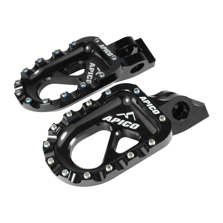 Apico CNC Aluminium Trials Bike Foot Pegs - Black
