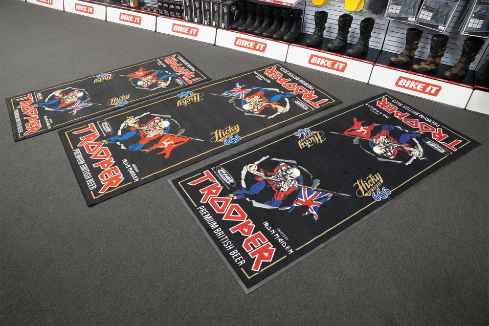 Peter Hickman Ltd Edition Iron Maiden Trooper Motorcycle Garage Mat Expert Rubber Backed 240 X 103cm