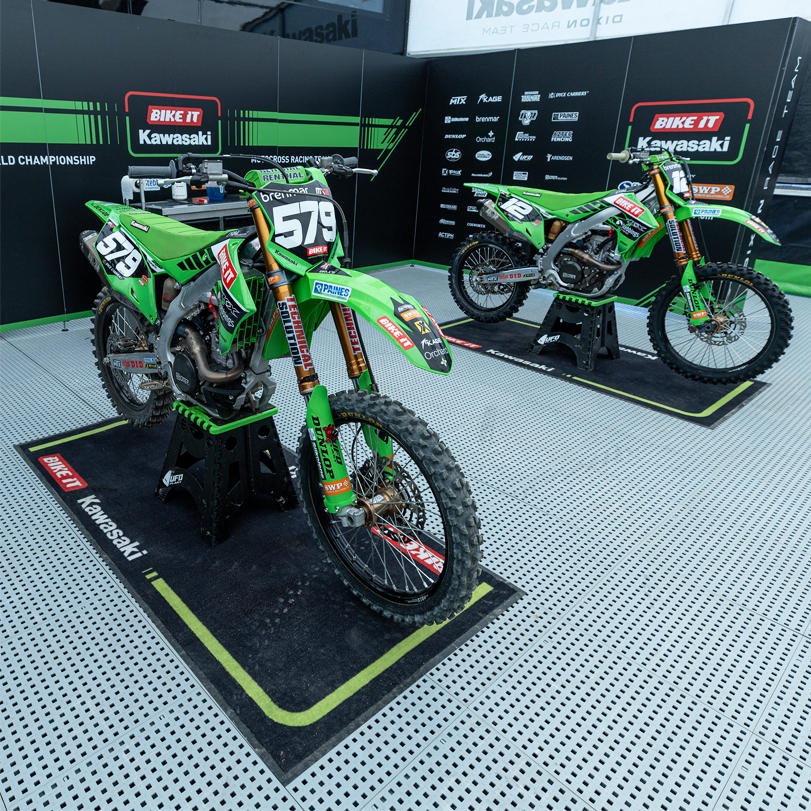 Bike It Kawasaki MX2 Motocross Race Team Garage Mat 240 X 100cm