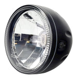 Bike It Universal 5 3/4" Halo  Bottom Mount H4 12V 60/55W Headlight - Matt Black