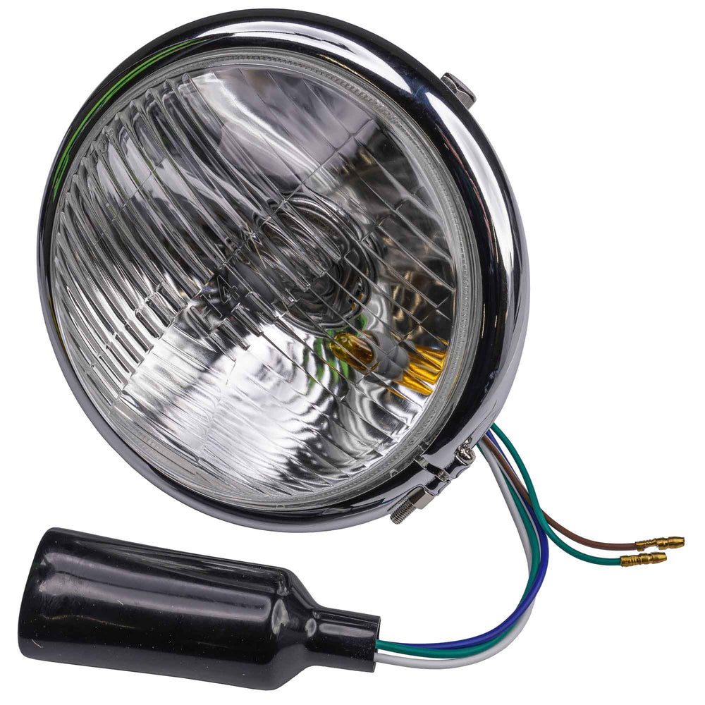 Bike It Universal Bates-Style 5 3/4" Side Mount Left Dip Headlight - Chrome