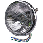 Bike It Universal Bates-Style 5 3/4" Side Mount E-Marked Right Dip Headlight - Chrome