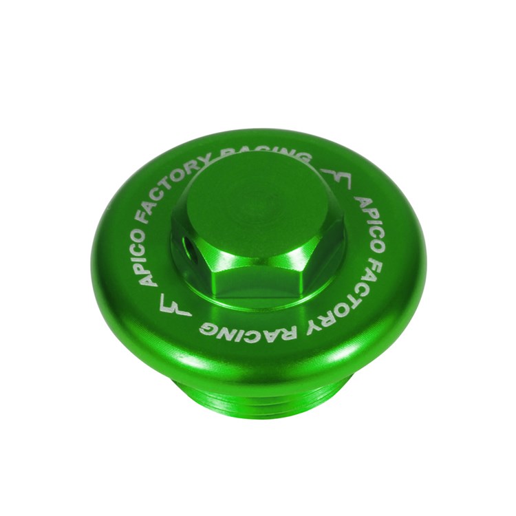 Apico Aluminium Oil Fill Plug - Kawasaki KX250 2005-08, KXF 250/450 2004-24, KX 250/450XC 2021-2024 - Green