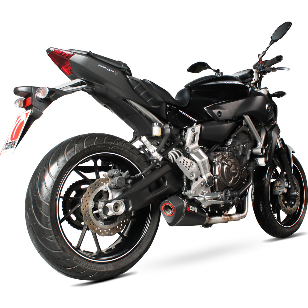 Scorpion Serket Taper Satin Titanium Oval Exhaust - Yamaha MT-07 Full System 2014 - 2018