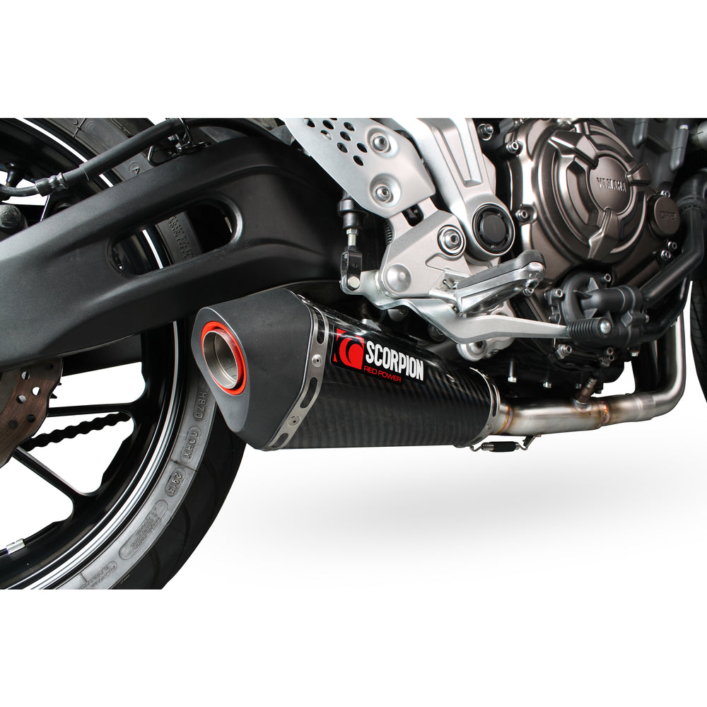 Scorpion Serket Taper Satin Titanium Oval Exhaust - Yamaha MT-07 Full System 2014 - 2018