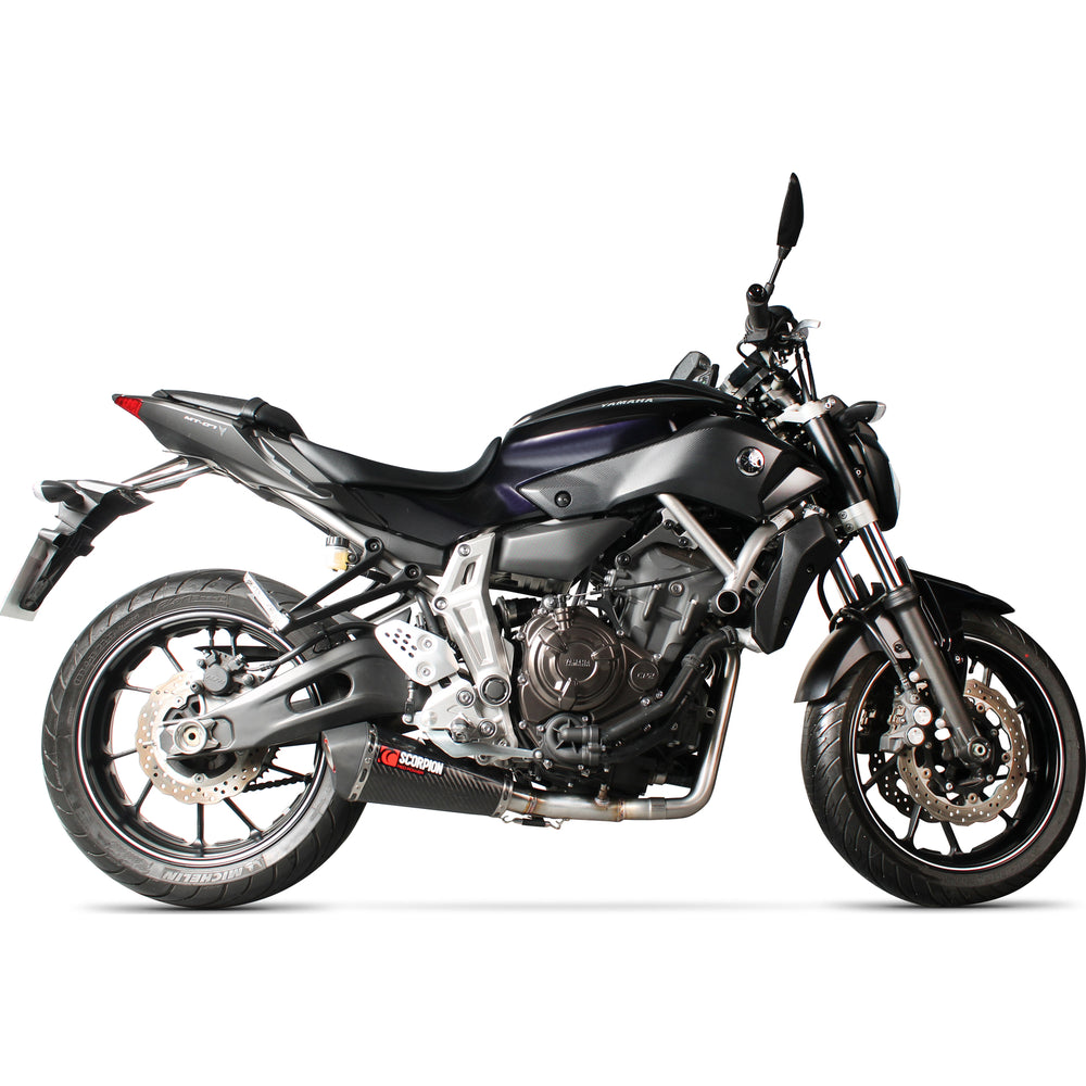 Scorpion Serket Taper Satin Titanium Oval Exhaust - Yamaha MT-07 Full System 2014 - 2018