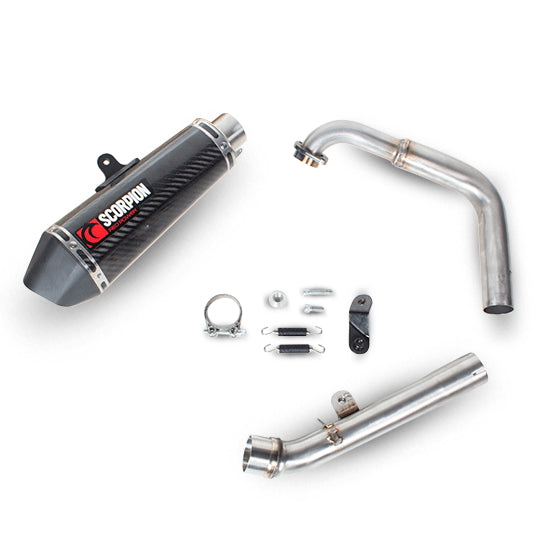 Scorpion Serket Taper Satin Titanium Oval Exhaust For Yamaha YZF R 125 2014-2018