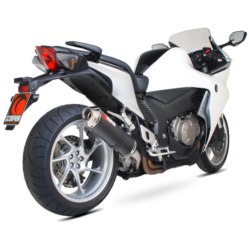 Scorpion Factory Satin Titanium Oval Exhaust - Honda VFR 1200 No Panniers 2010 - 2017