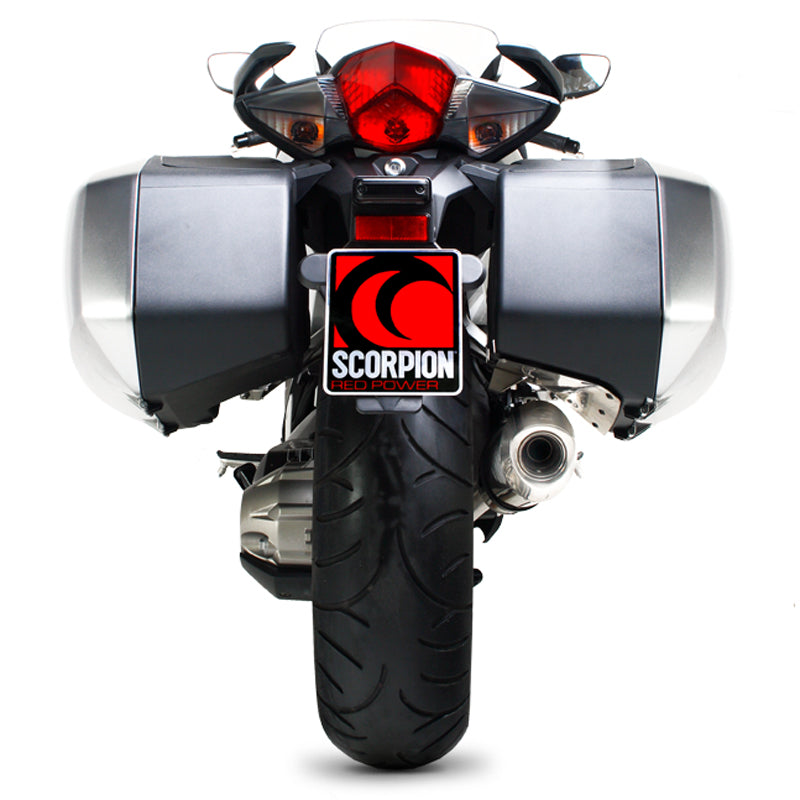 Scorpion Factory Satin Titanium Oval Exhaust Carbon Outlet Honda VFR 1200 with panniers 10-Current