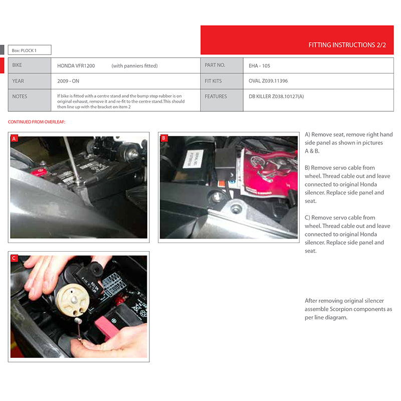 Scorpion Factory Satin Titanium Oval Exhaust Carbon Outlet Honda VFR 1200 with panniers 10-Current