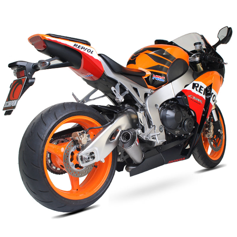 Scorpion Power Cone Satin Titanium Oval Exhaust Carbon Outlet Honda CBR 1000 RR 08-11