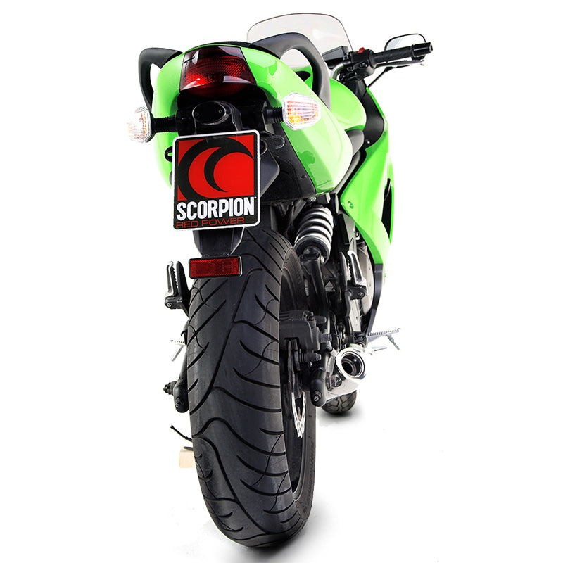 Scorpion Factory Satin Titanium Oval Exhaust-Kawasaki ER6 F N VERSYS 2006-2011