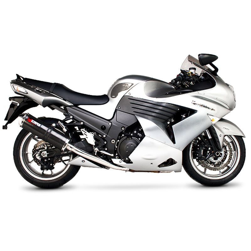 Scorpion Factory Satin Titanium Oval Exhaust Carbon Outlet Kawasaki ZZR1400 08-11