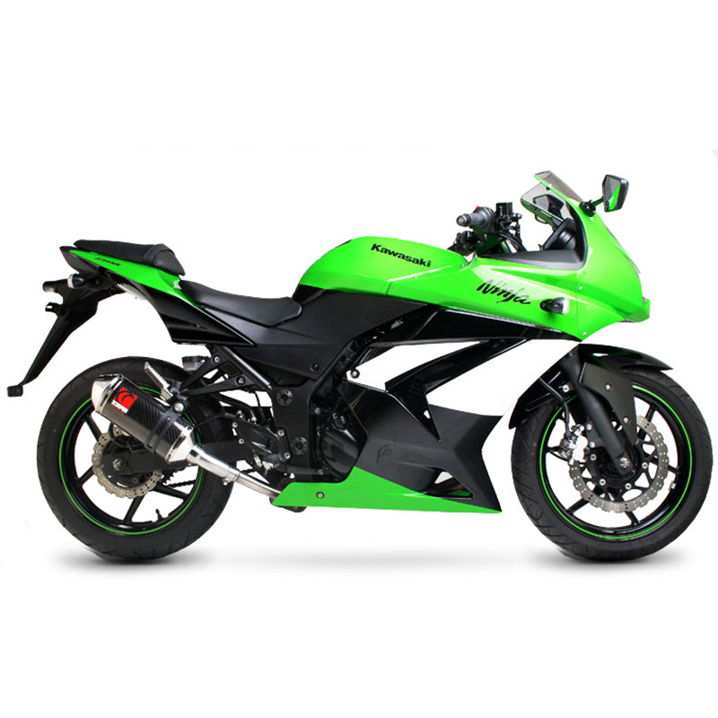 Scorpion Factory Stainless Oval Exhaust Carbon Outlet Kawasaki NINJA 250R 08-Current