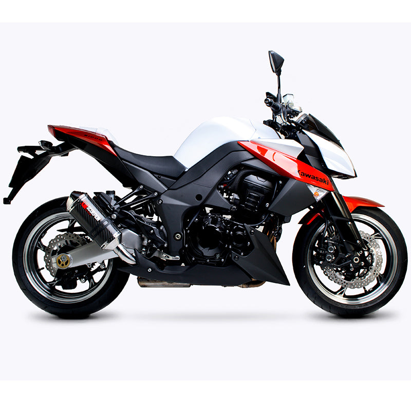 Scorpion Factory Satin Titanium Oval Exhaust Carbon Outlet Kawasaki Z1000 10-Current
