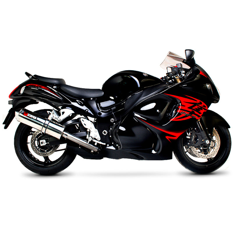 Scorpion Factory Satin Titanium Oval Exhaust - Suzuki GSX 1300R Hayabusa 2008 - 2017