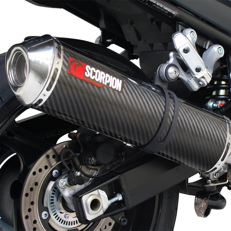 Scorpion Factory Satin Titanium Round Exhaust - Suzuki GSF 1250 Bandit 2007 - 2015