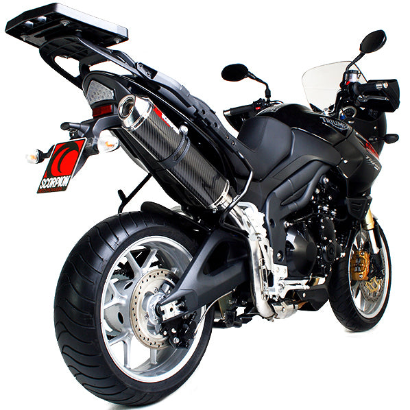 Scorpion Factory Satin Titanium Oval Exhaust - Triumph Tiger 1050 2007 - 2012