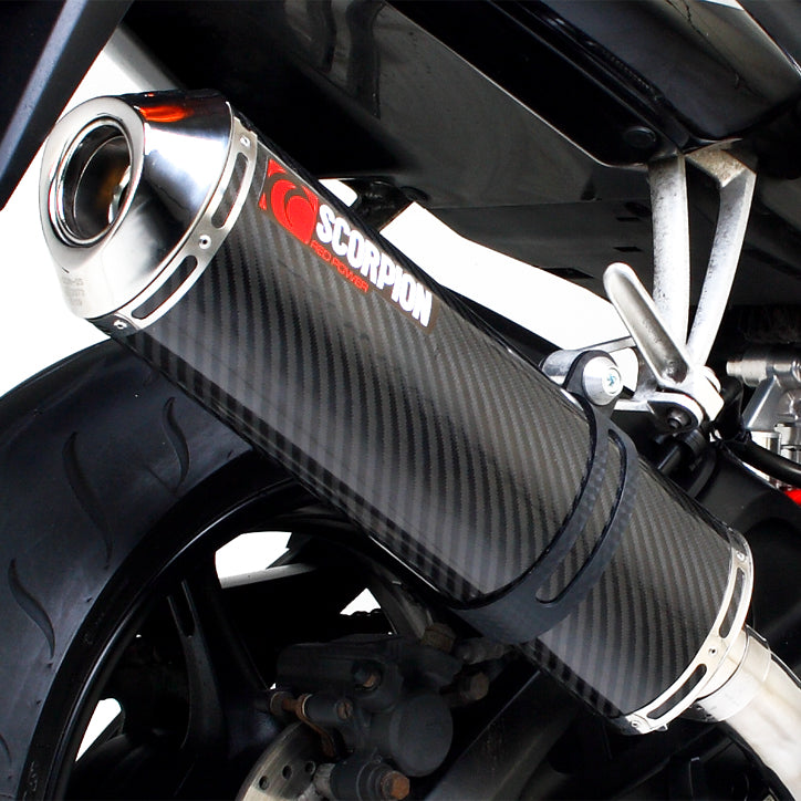 Scorpion Factory Stainless Oval Exhaust Carbon Outlet Yamaha YZF 600 R6 03-05