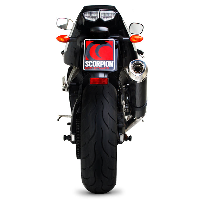 Scorpion Factory Satin Titanium Oval Exhaust Carbon Outlet Yamaha YZF 600 R6 03-05