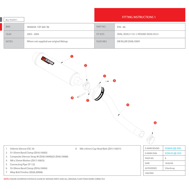 Scorpion Factory Carbon Oval Exhaust - Yamaha YZF 600 R6 2003 - 2005