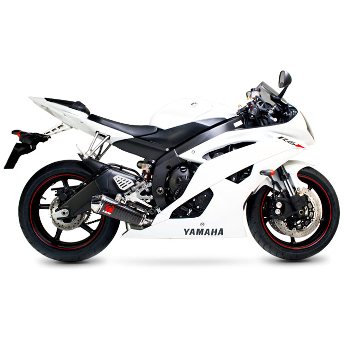Scorpion Power Cone Satin Titanium Oval Exhaust Carbon Outlet Yamaha YZF 600 R6 06>Current