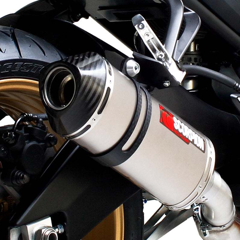 Scorpion Factory Satin Titanium Oval Exhaust - Yamaha FZ8 2010 - 2016
