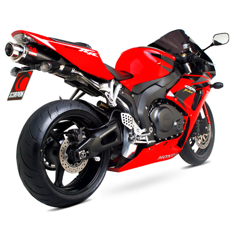 Scorpion Stealth Satin Titanium Oval Exhaust Carbon Outlet Honda CBR 1000 RR 06-07