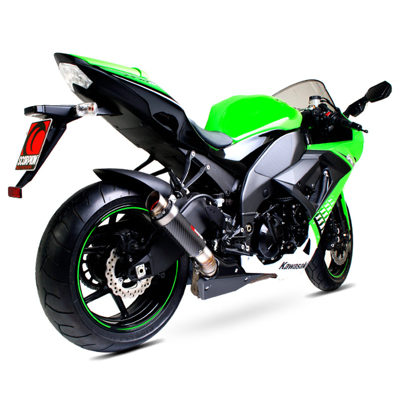 Scorpion RP-1 GP Satin Titanium Round Exhaust - Kawasaki ZX10 R 2008 - 2010
