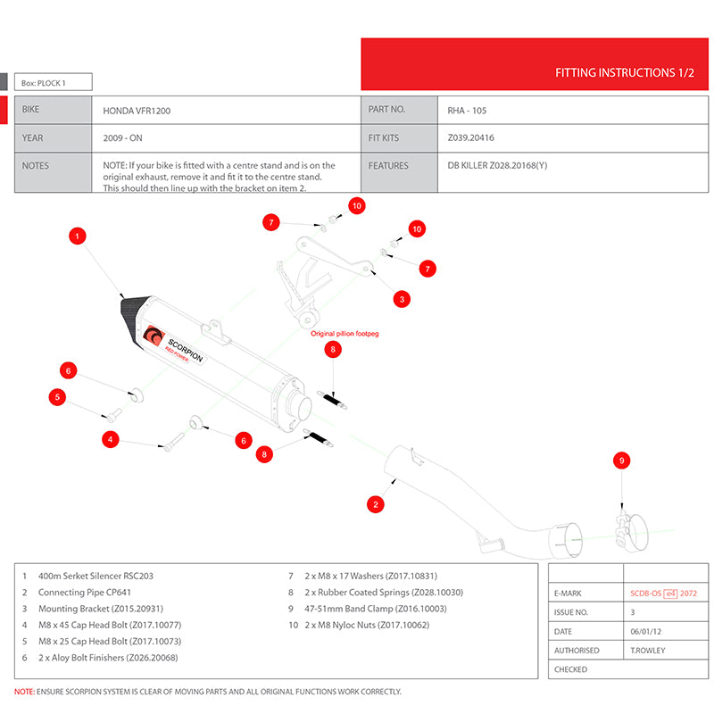 Scorpion Serket Carbon Oval Exhaust For Honda VFR 1200 With Panniers 2010-2017