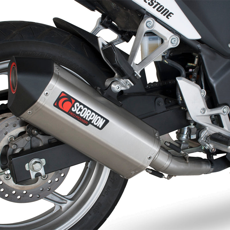 Scorpion Serket Satin Titanium Oval Exhaust For Honda CBR 250 R 2011-2016