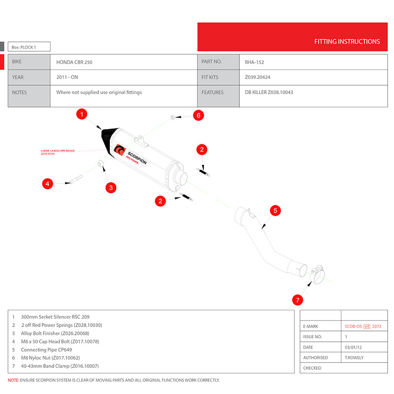 Scorpion Serket Stainless Oval Exhaust For Honda CBR 250 R 2011-2016