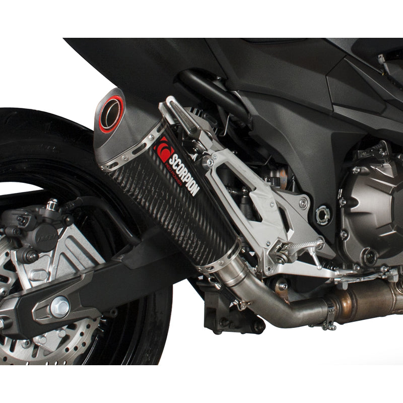Scorpion Serket Taper Satin Titanium Oval Exhaust For Kawasaki Z800e 2013-2016