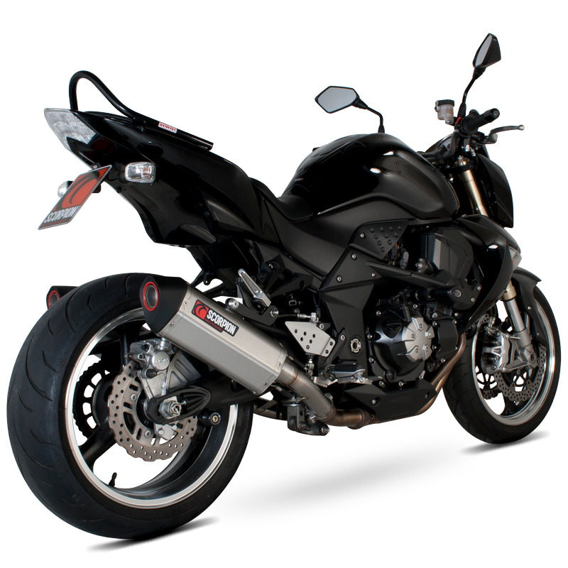 Scorpion Serket Satin Titanium Oval Exhaust For Kawasaki Z1000 2007-2009