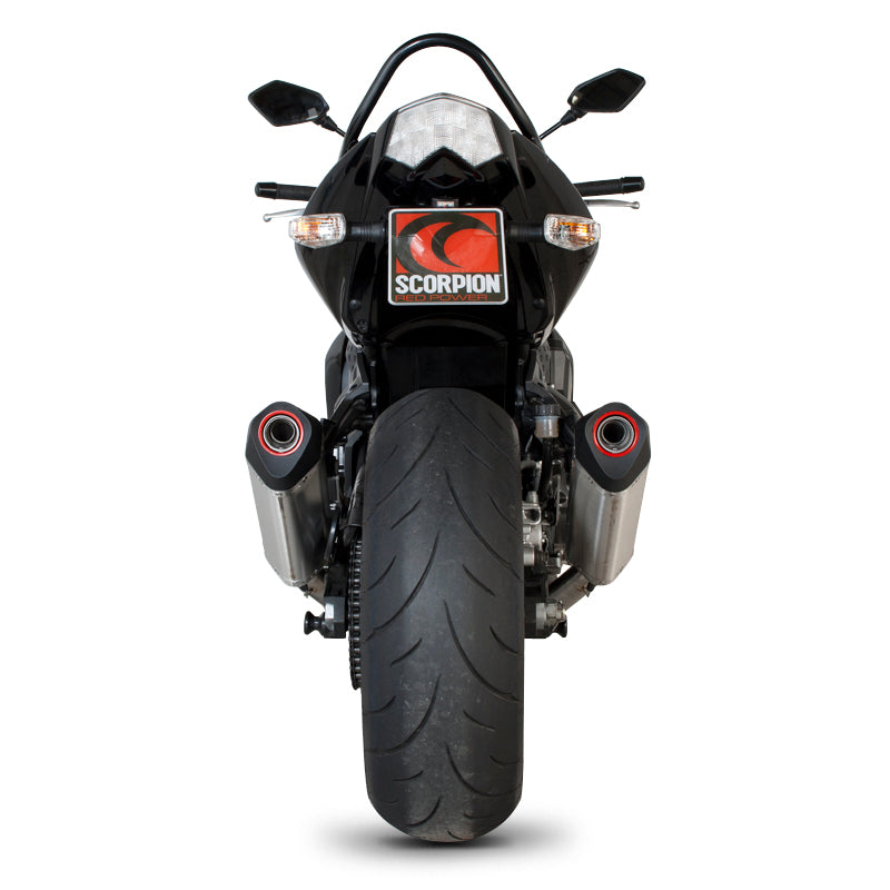 Scorpion Serket Satin Titanium Oval Exhaust For Kawasaki Z1000 2007-2009