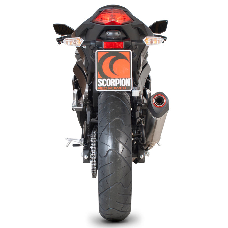 Scorpion Serket Taper Stainless Oval Exhaust For Kawasaki Ninja 300 2012-2017