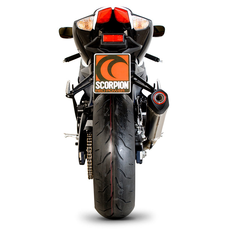 Scorpion Serket Taper Satin Titanium Oval Exhaust For Suzuki GSXR750 K8-10 2008-2010