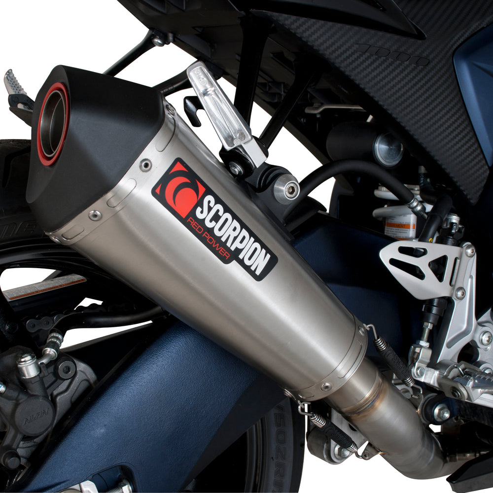 Scorpion Serket Taper Satin Titanium Oval Exhaust - Suzuki GSXR 1000 K9 2009 - 2011