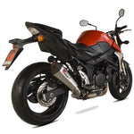 Scorpion Serket Taper Satin Titanium Oval Exhaust For Suzuki GSR 750 2011-2016