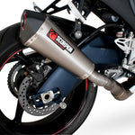 Scorpion Serket Taper Satin Titanium Oval Exhaust - Suzuki GSXR 1000 L1 2012 - 2016