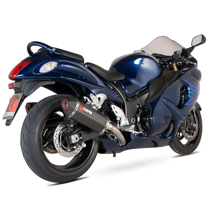 Scorpion Serket Satin Titanium Oval Exhaust - Suzuki GSX 1300R 2008 - 2017