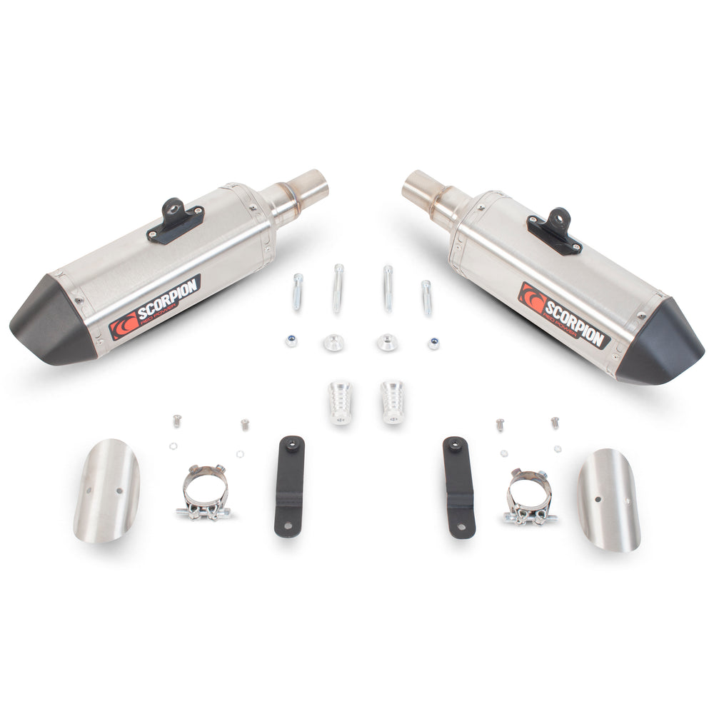 Scorpion Serket Satin Titanium Oval Exhaust - Triumph Speed Triple 2011 - 2015