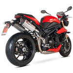 Scorpion Serket Satin Titanium Oval Exhaust - Triumph Speed Triple 2011 - 2015