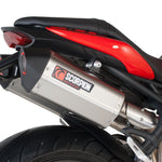 Scorpion Serket Satin Titanium Oval Exhaust - Triumph Speed Triple 2011 - 2015