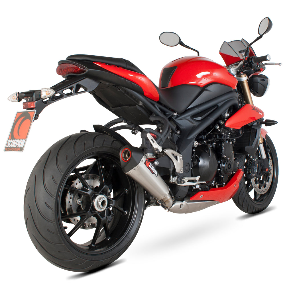 Scorpion Serket Taper Stainless Oval Exhaust For Triumph Speed Triple 2011-2015