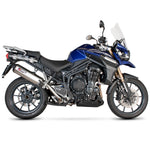 Scorpion Factory Satin Titanium Oval Exhaust-Triumph Tiger 1200 Explorer 2012-2015