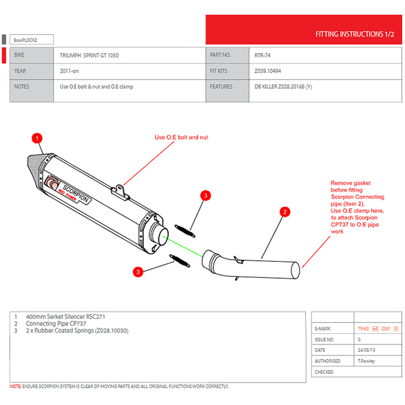 Scorpion Serket Stainless Oval Exhaust For Kawasaki Z800e 2013-2016
