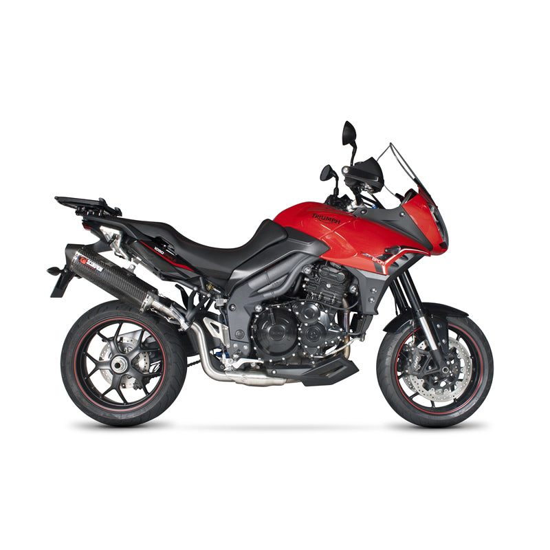 Scorpion Serket Satin Titanium Oval Exhaust - Triumph Tiger 1050 2013 - 2017